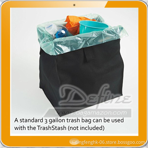 Black Leakproof Hanging Car Trash Bag with Frame Closure